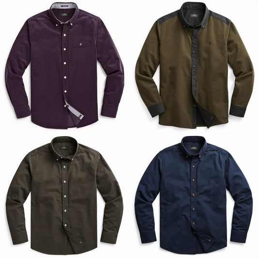 Men’s Essential Button-Down Shirt - Pack of 4